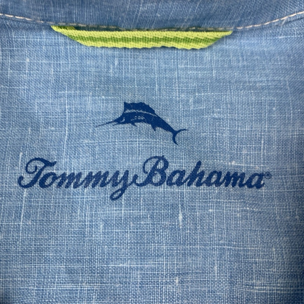 Tommy Bahama Shirt Men XL Blue Linen Long Sleeve Button Up Casual Beach Vacation - Picture 5 of 8